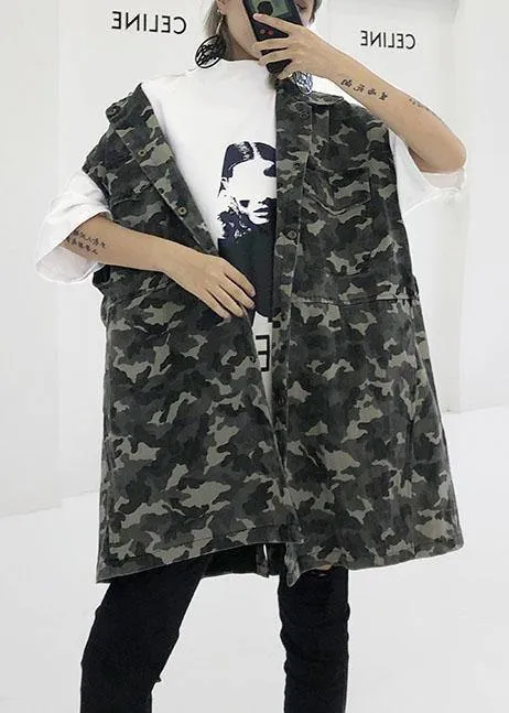 Art Camouflage cotton tunics for women wild Plus Size Clothing fall tops