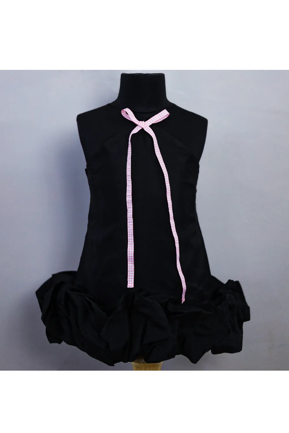 Black Bow Halter Neck Silk Dress