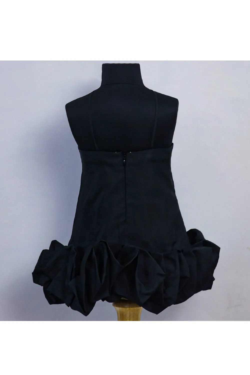 Black Bow Halter Neck Silk Dress