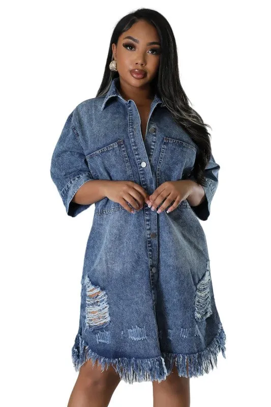 Button Down Denim Dress