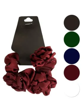 Chiffon Hair Twister with Ruffle Flower Accents (Available in a pack of 24)