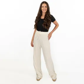 Coast Cream Stretch Drawstring Joggers Elasticated Waist Long Wide Leg Trousers