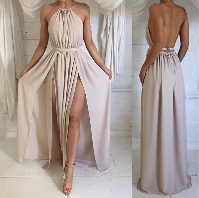 Custom Made A Line High Neck Long Prom Dress, Long Formal Dress, Bridesmaid Dress