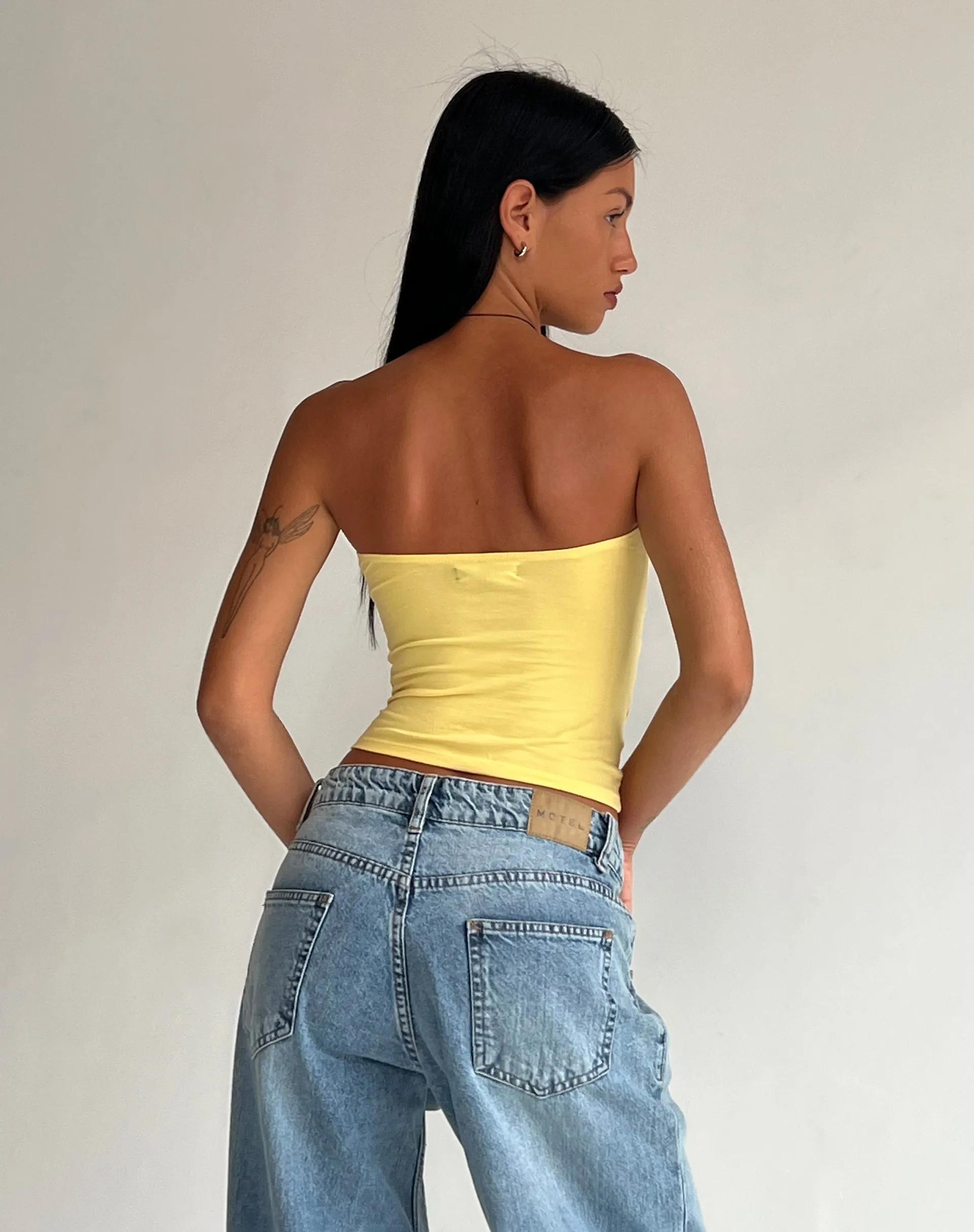 Dayu Bandeau Crop Top in Lemonade