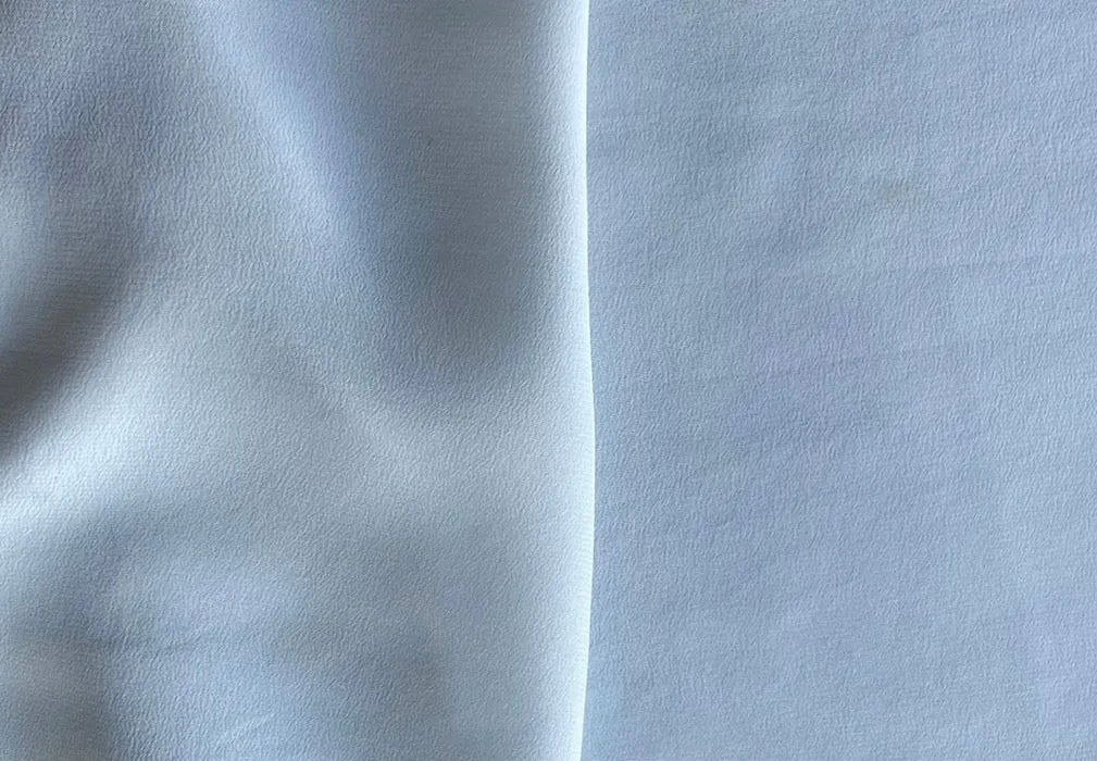 Delicate Ice Blue Silk Crepe de Chine