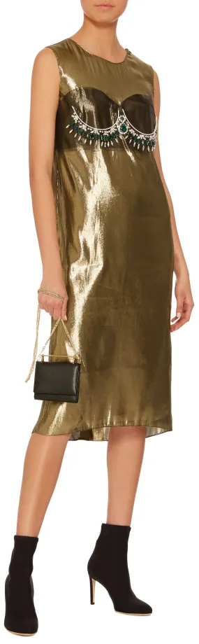 Embellished Metallic Dress