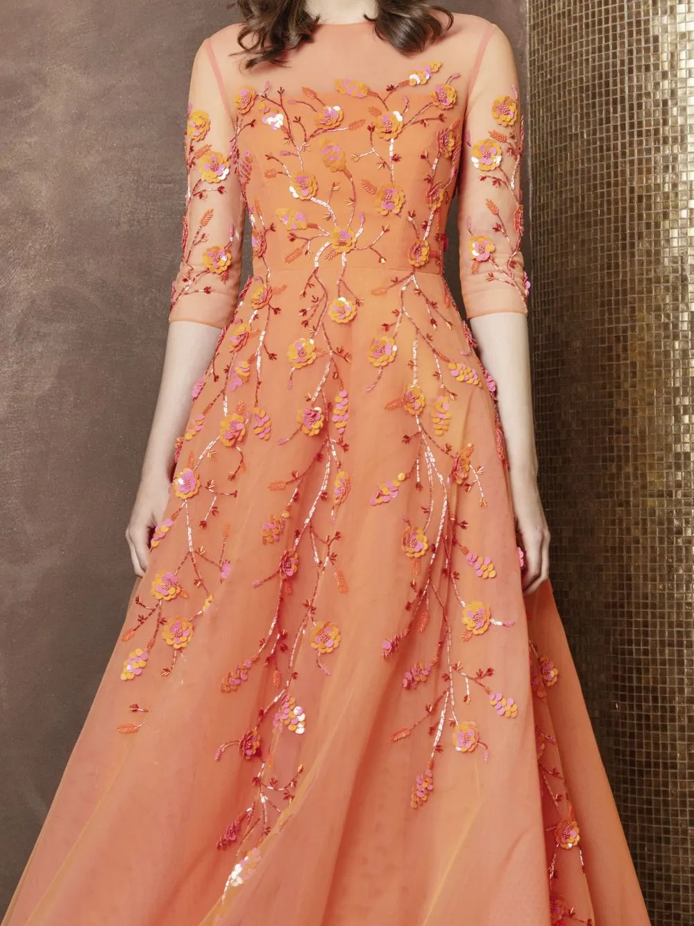 Floral Embellished Gown