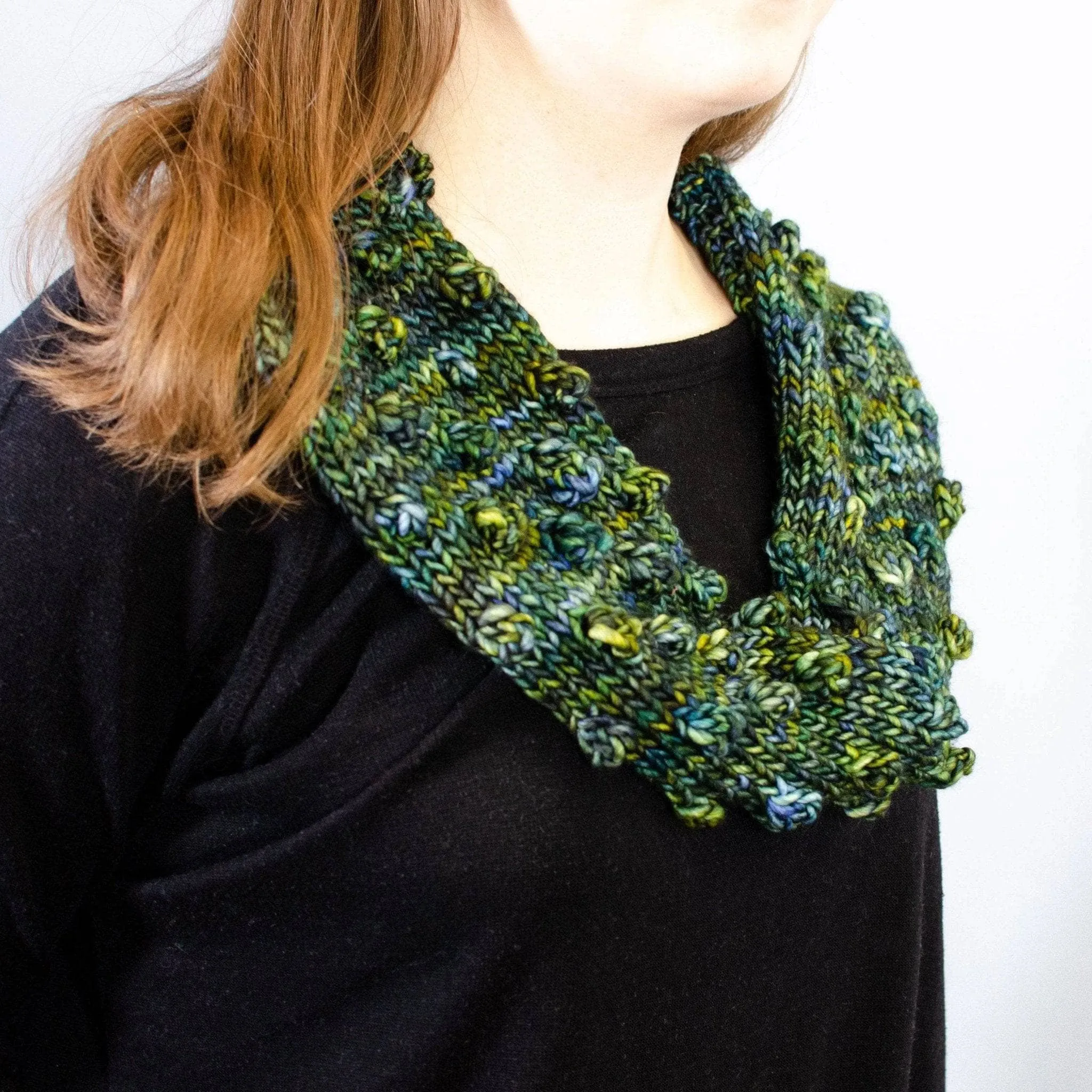 Green Goddess Infinity Scarf Knit Pattern