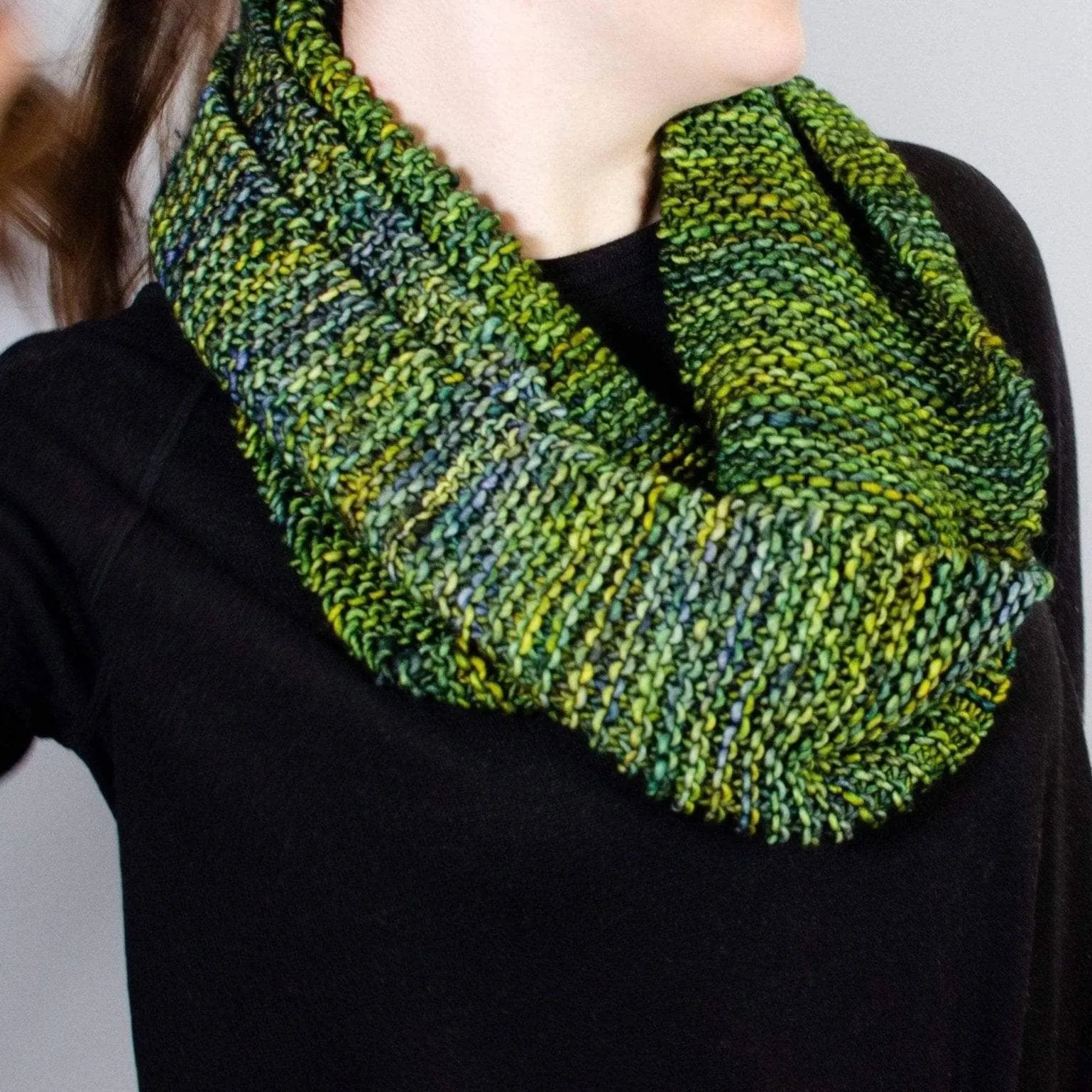 Green Goddess Infinity Scarf Knit Pattern