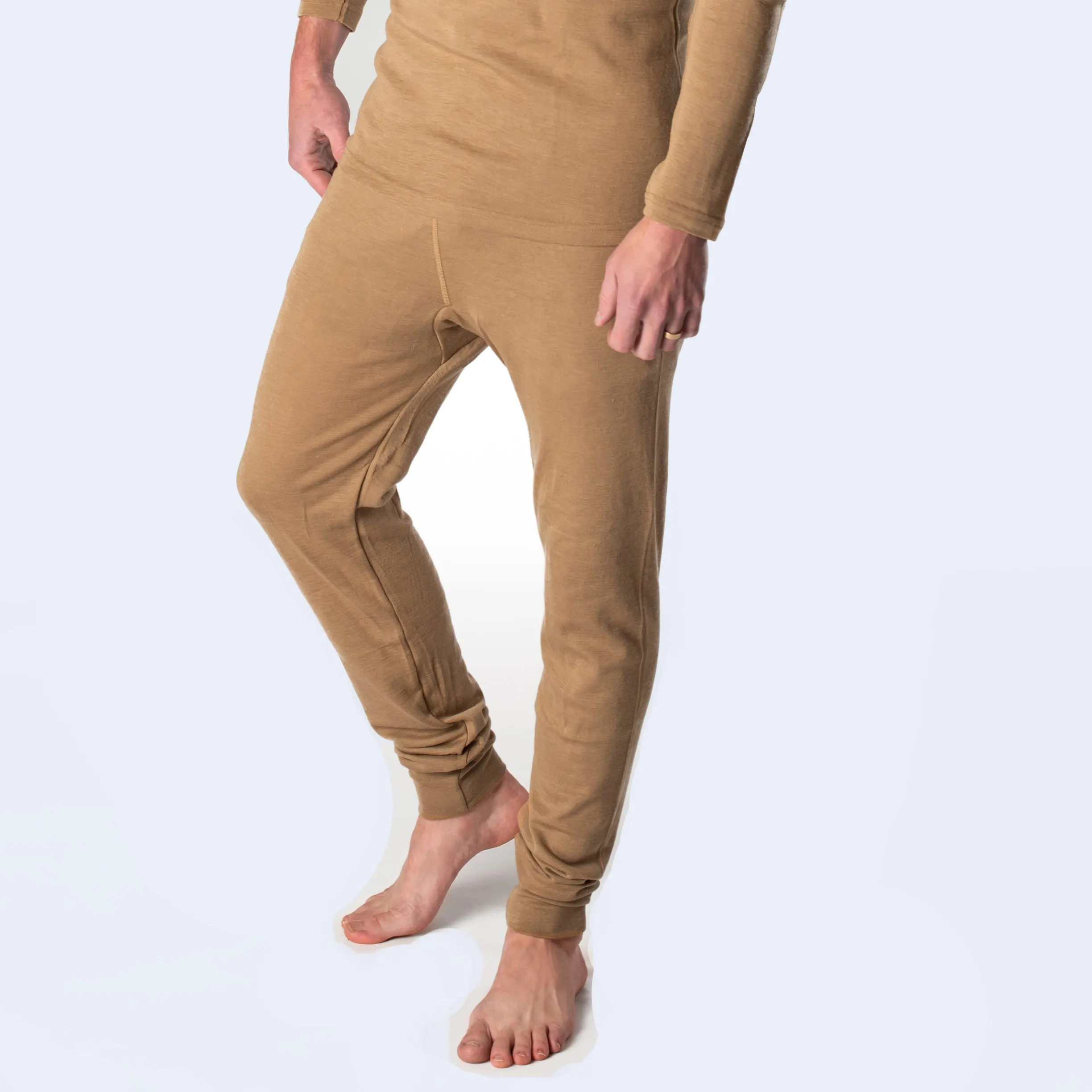 HOCOSA Organic Wool/Silk Long-Underwear Pants for Men or Women, Colors