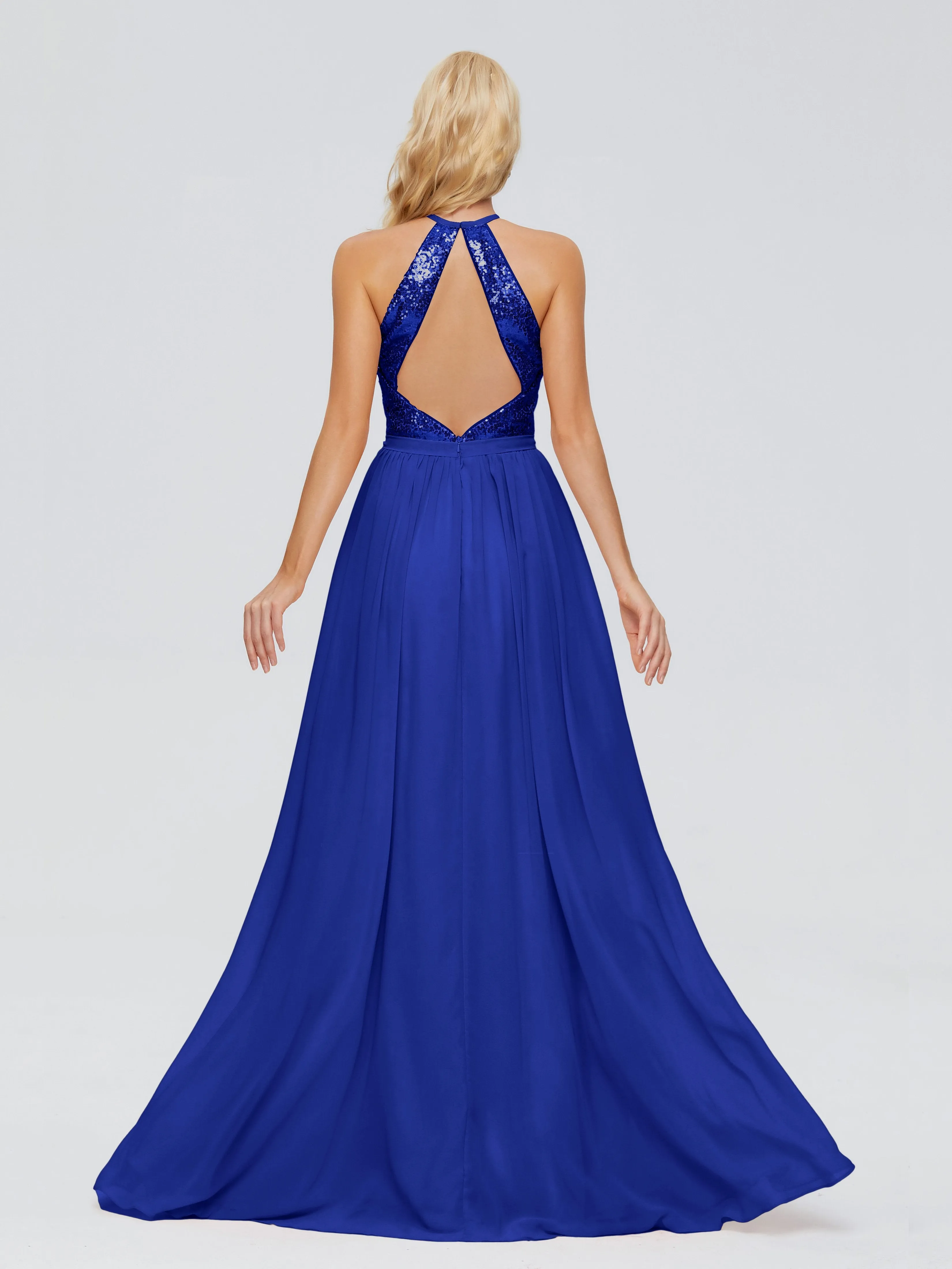 Jasmine A-line Halter Sequins Bridesmaid Dresses