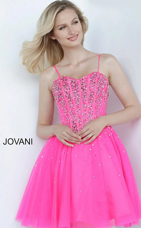 Jovani Kids K62533 Short Girls Fit Flare Party Dress Cocktail Corset Beaded Pageant