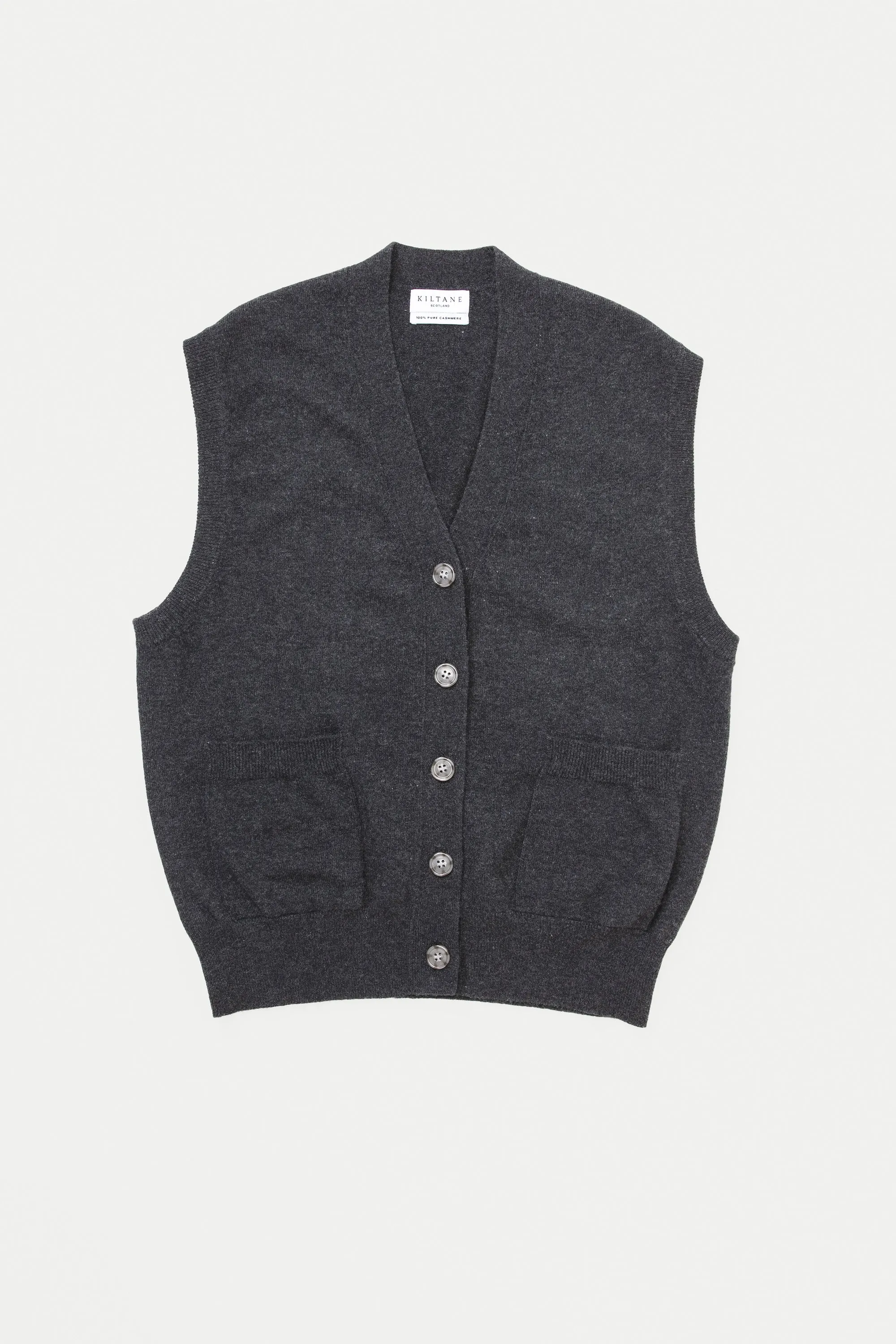 Leith Cashmere Waistcoat - Charcoal