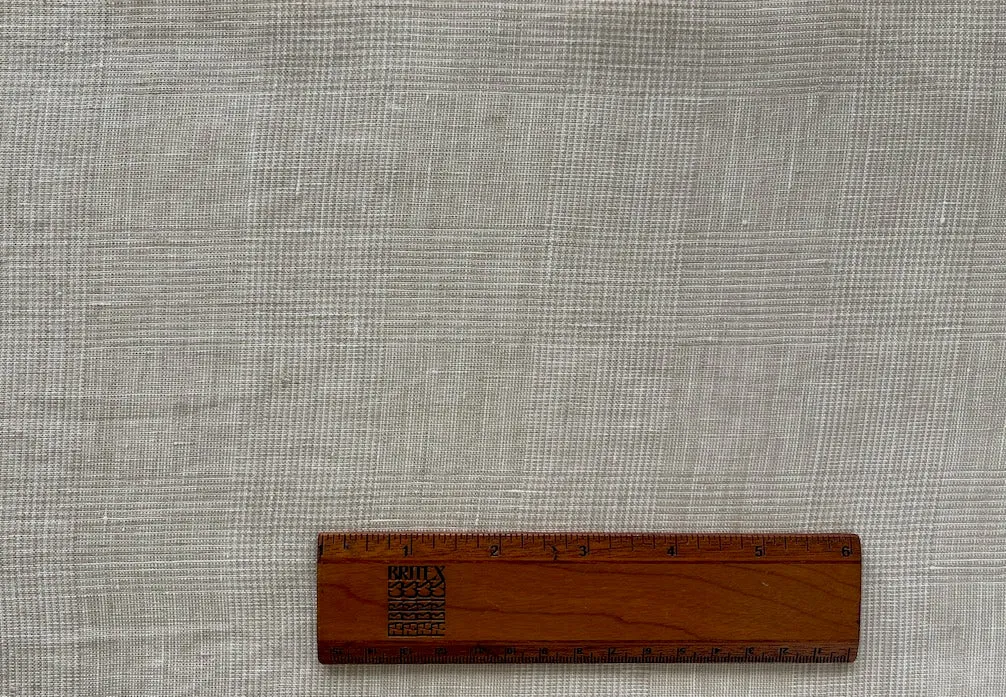 Light-Weight Pale Fawn & White Plaid Linen (Made in Poland)