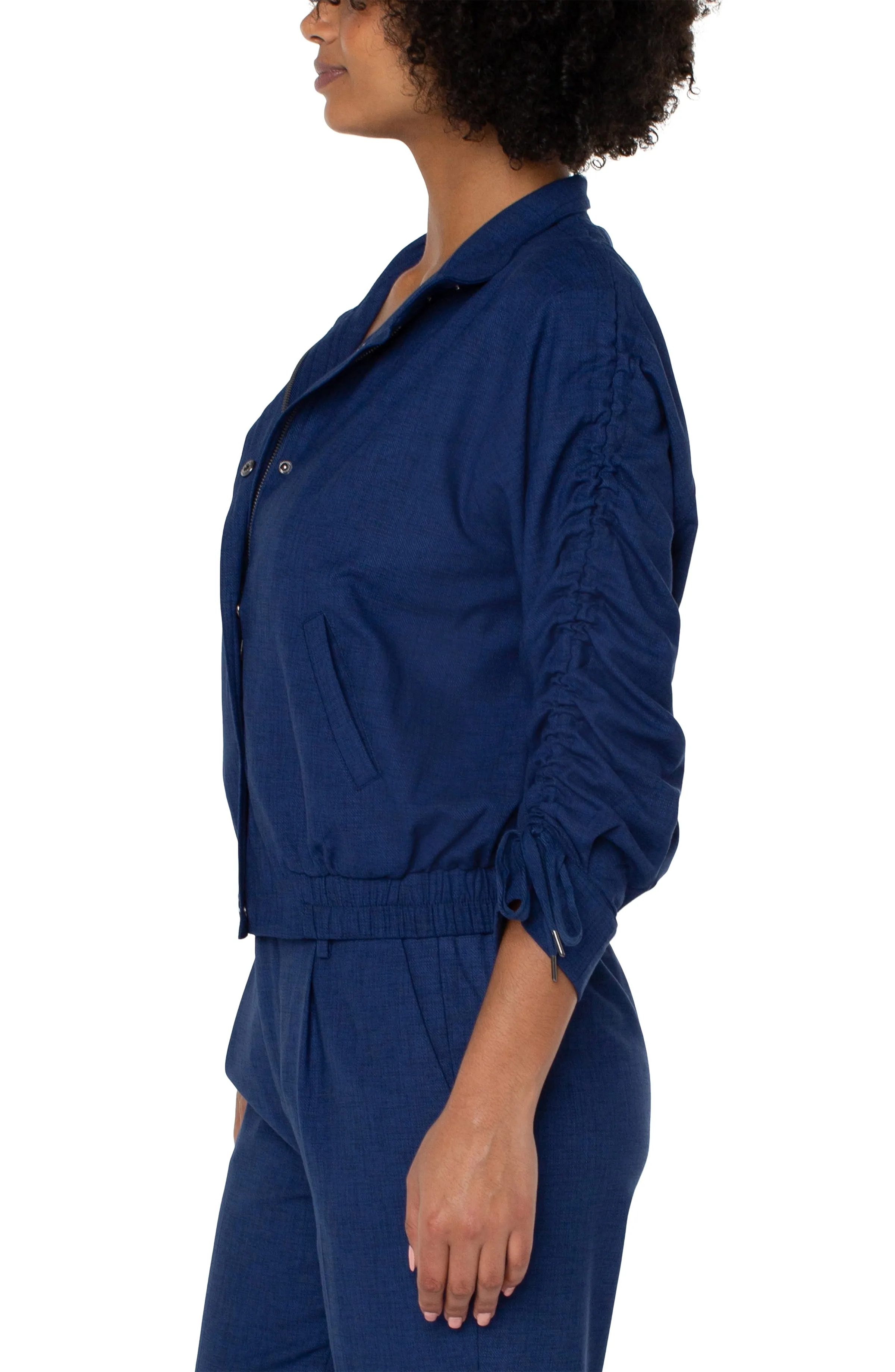 Liverpool Ruched Sleeve Jacket (Merchant Blue)