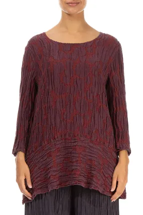 Loose Merlot Circle Silk Linen Tunic