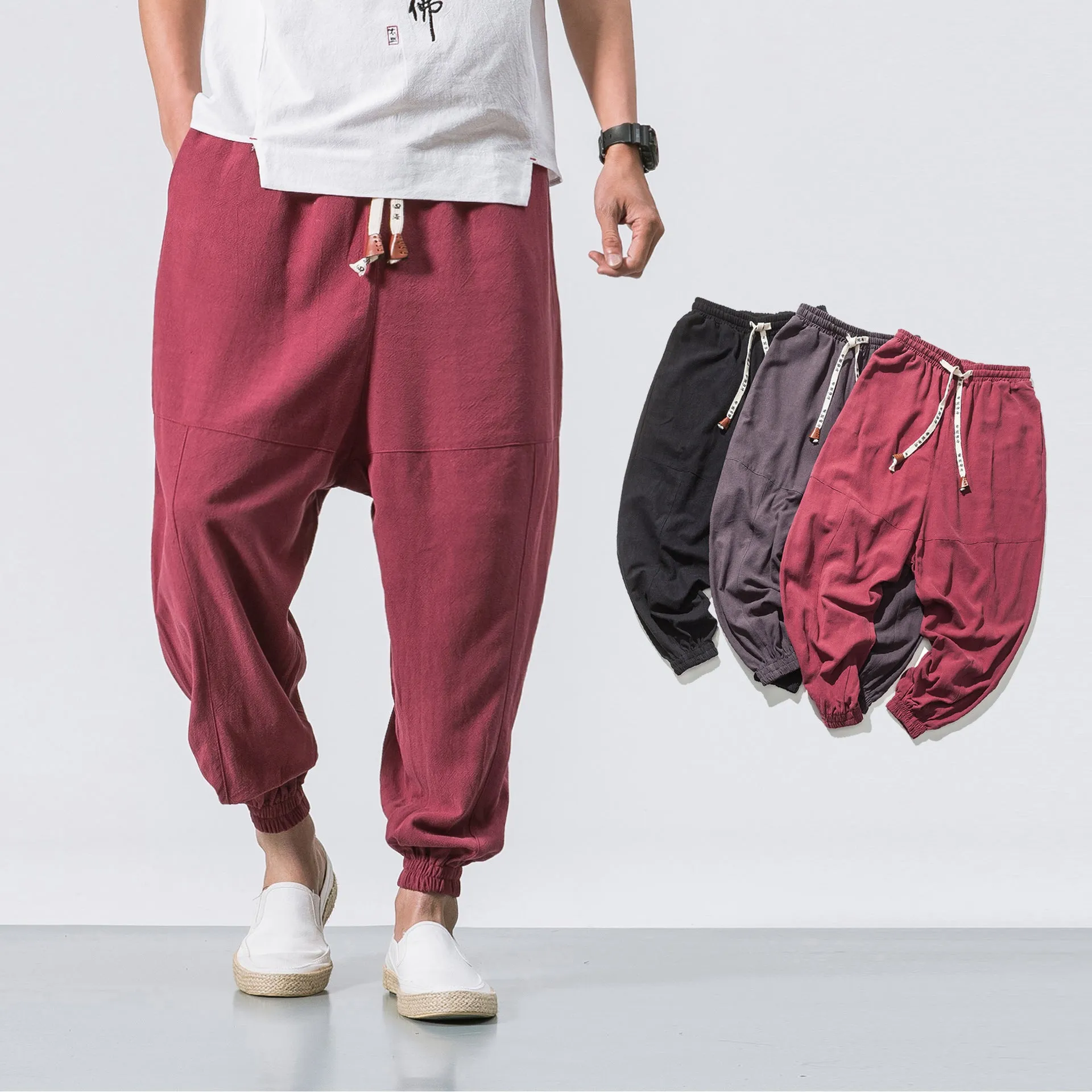 Men’s Hip Hop Streetwear Jogger Pants – Elastic Pocket Tapered Sweatpants