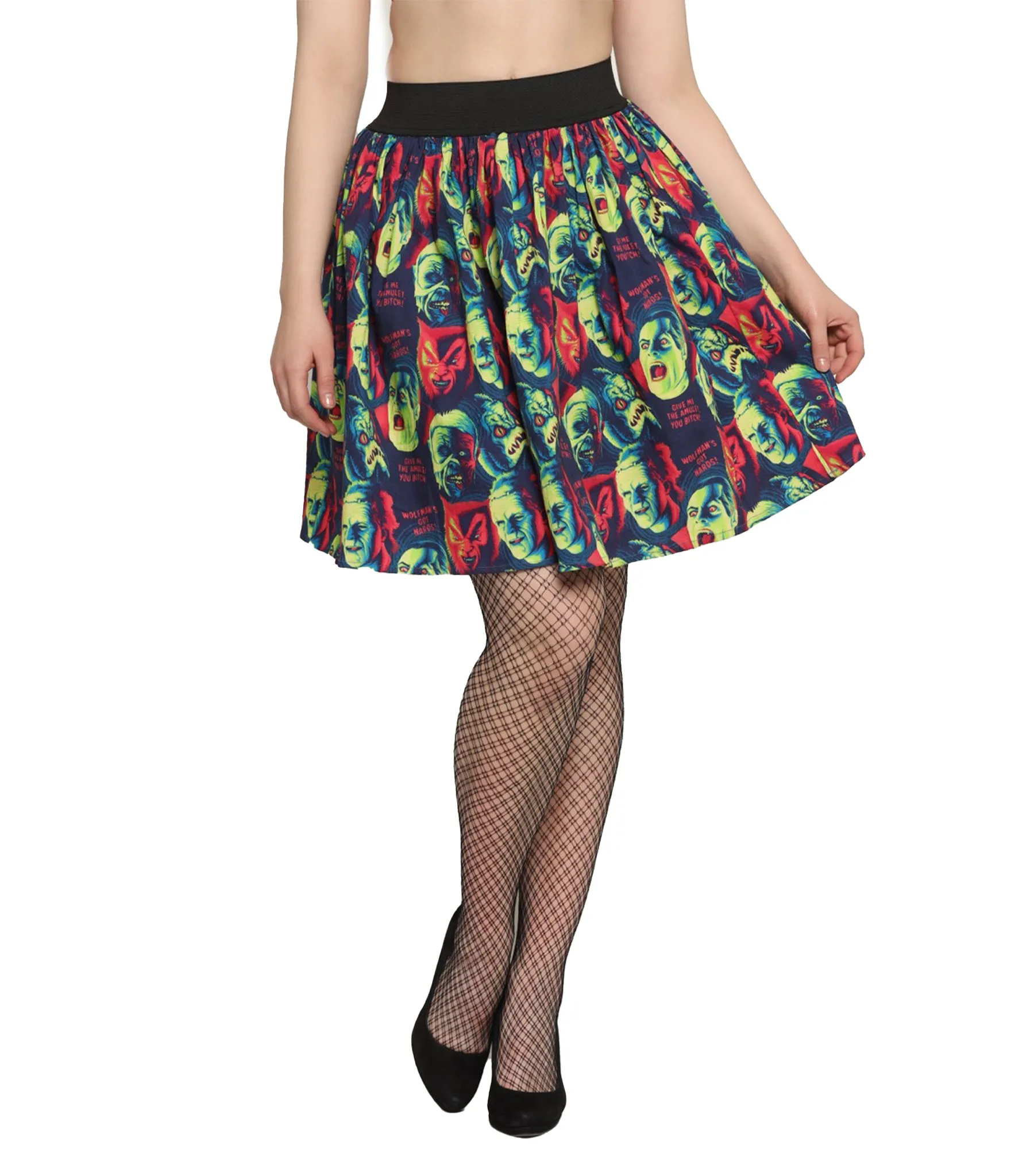 Monster Squad Printed Short Skirt