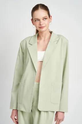 OVERSIZED BLAZER WITH WELT POCKETS