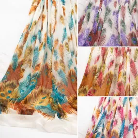 Peacock Printed Cotton Blended Voile