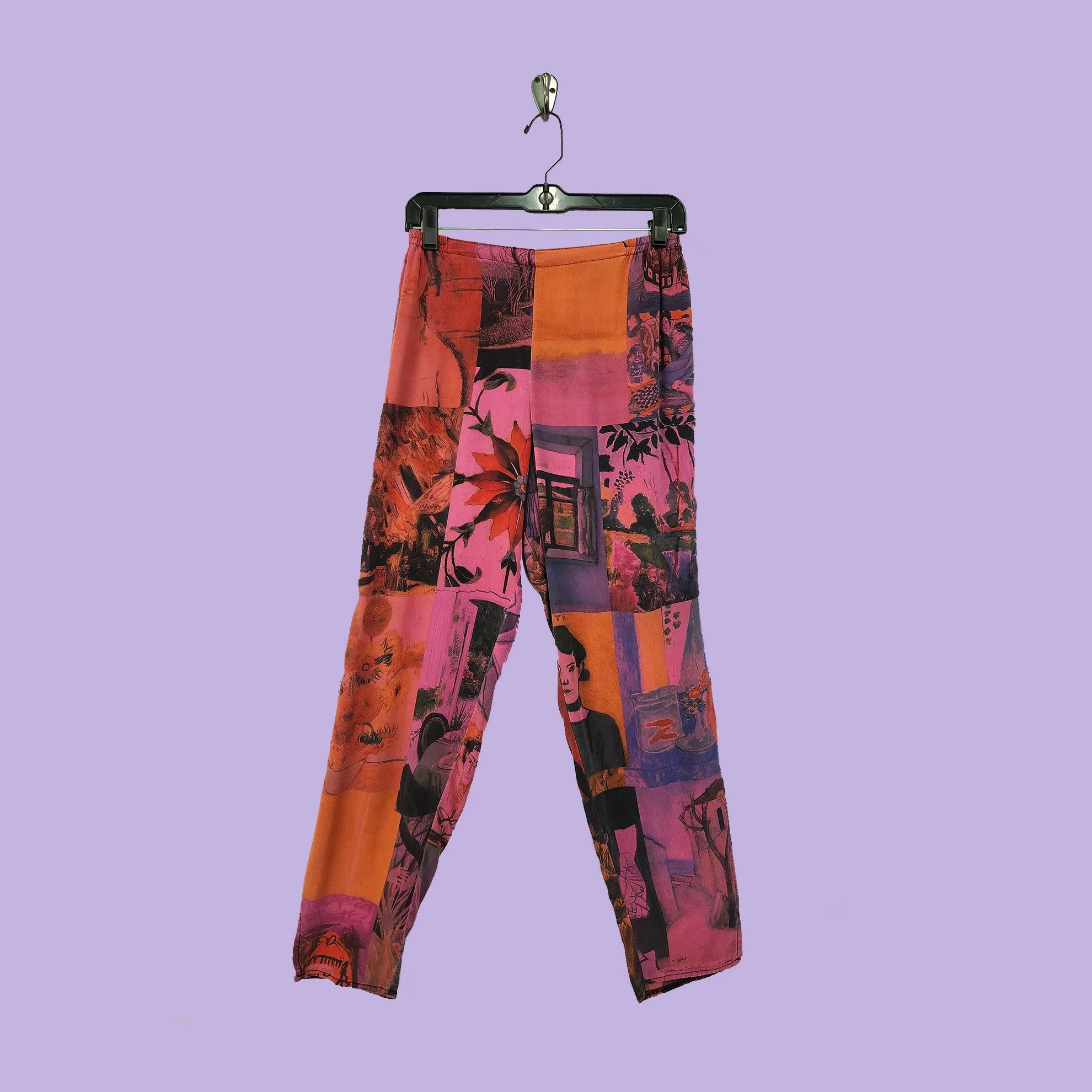 Pencil Pants in Intuition Pink Printed Silk