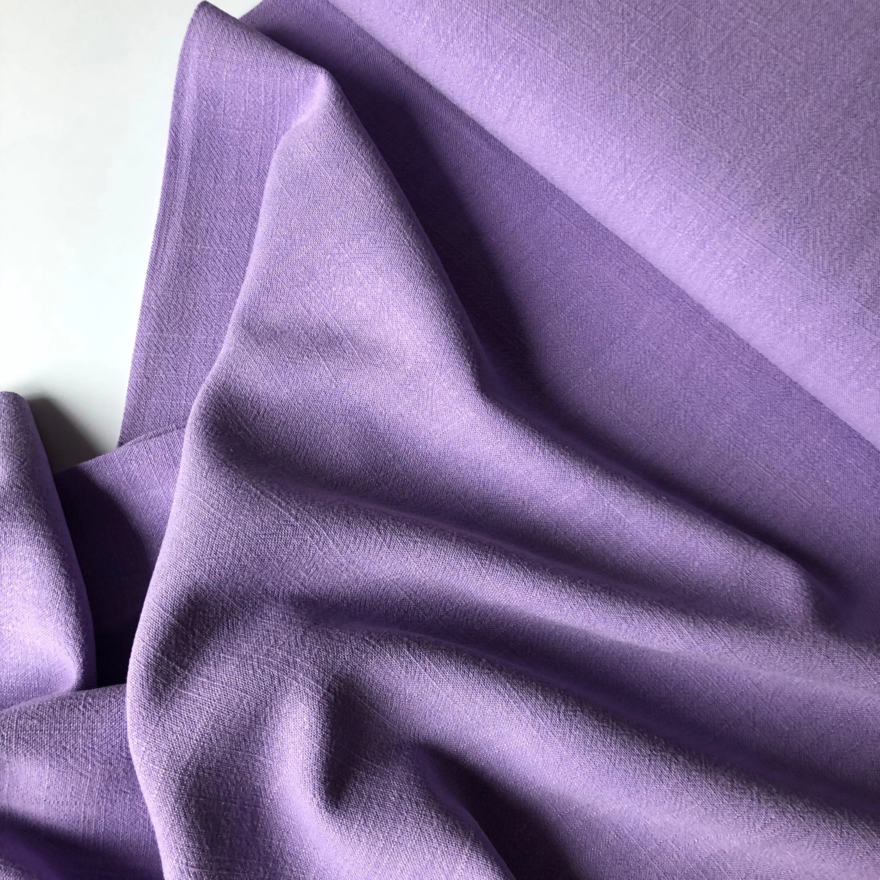 REMNANT 0.43 Metres - Flow Lilac Viscose Linen Blend Dress Fabric