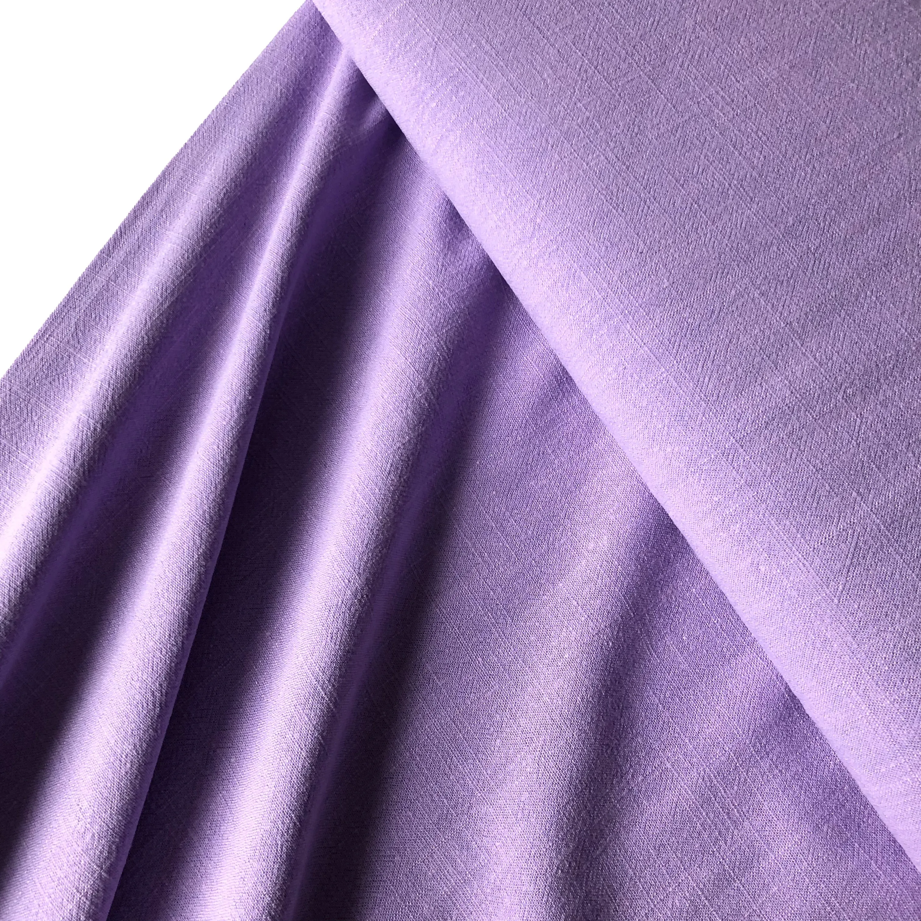 REMNANT 0.43 Metres - Flow Lilac Viscose Linen Blend Dress Fabric