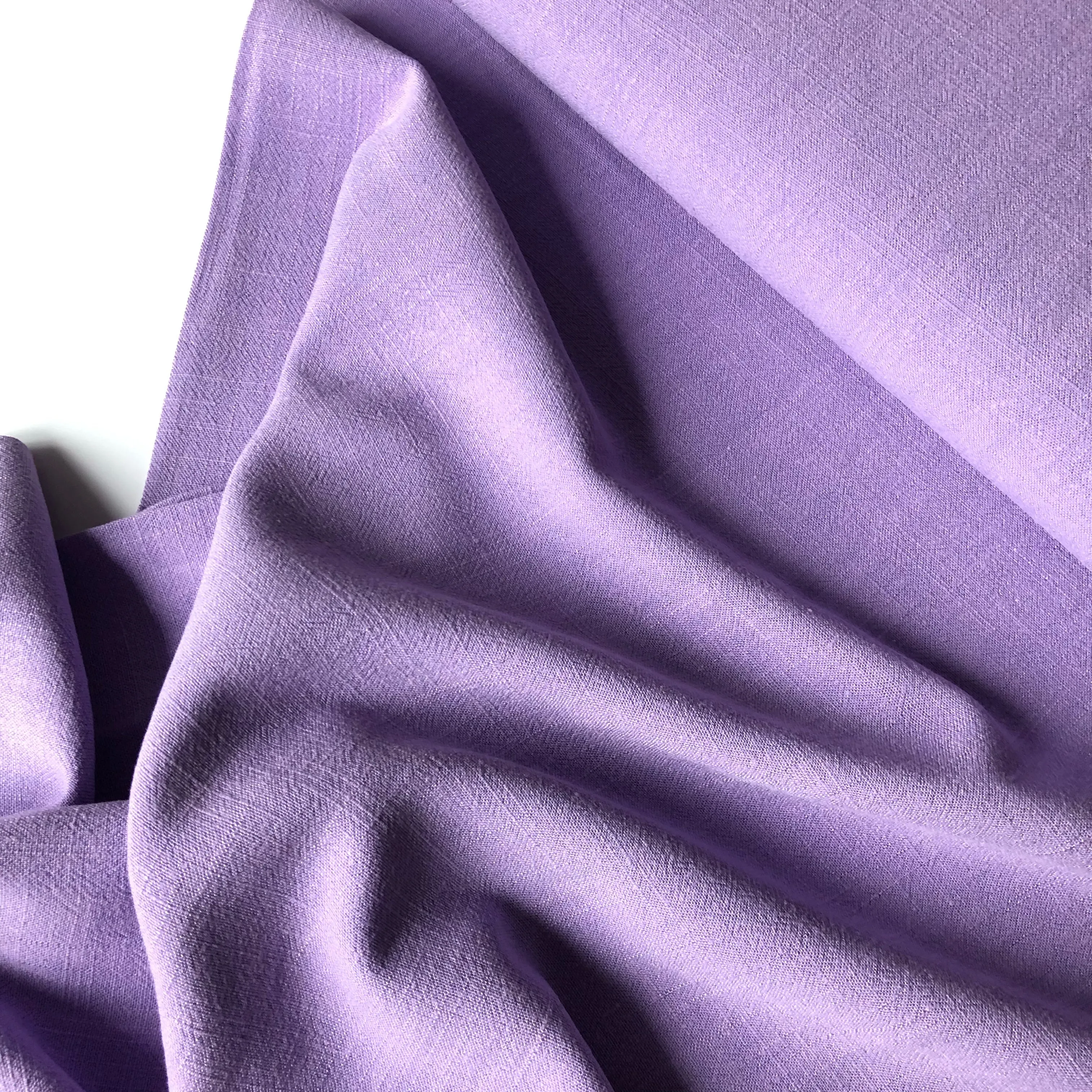 REMNANT 0.43 Metres - Flow Lilac Viscose Linen Blend Dress Fabric