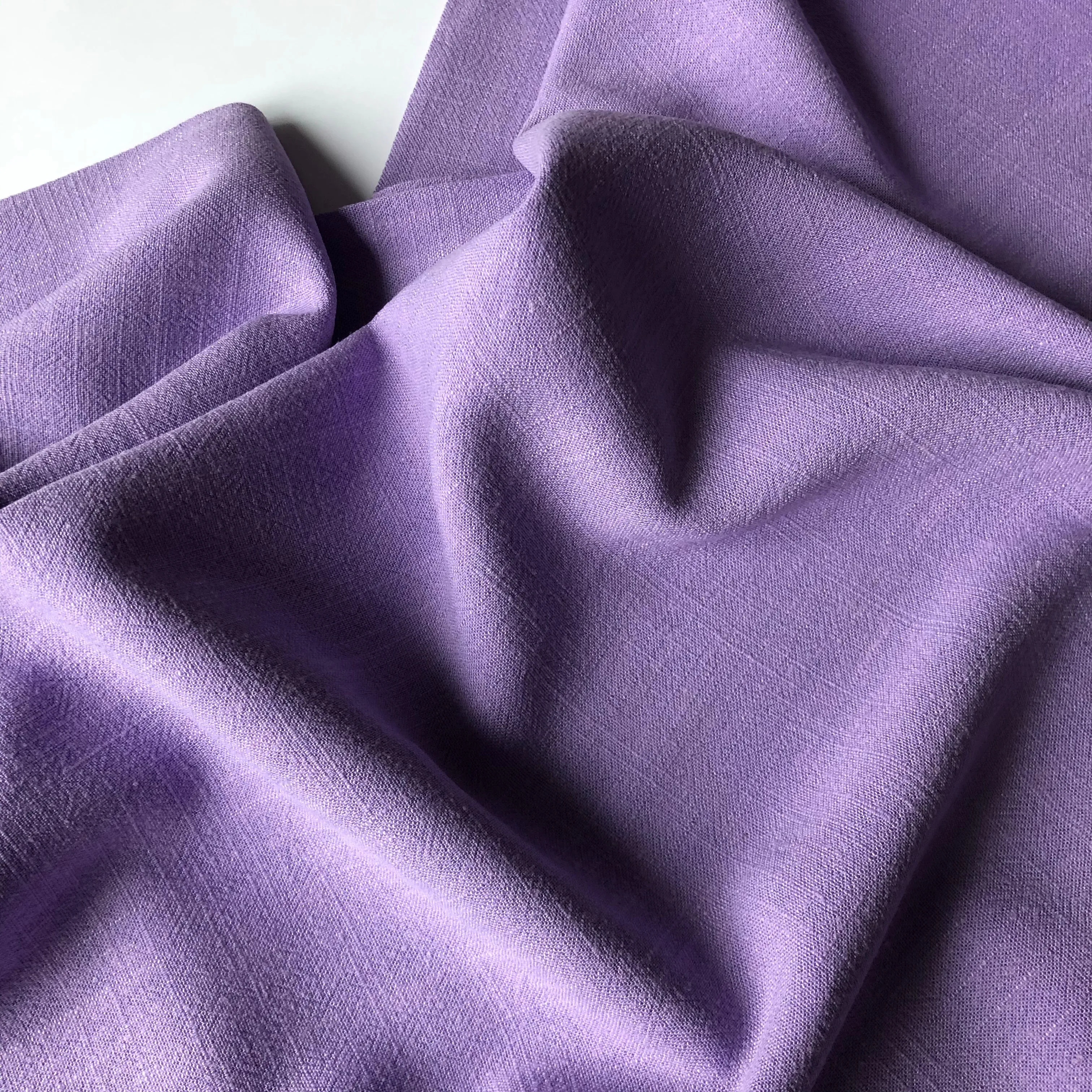 REMNANT 0.43 Metres - Flow Lilac Viscose Linen Blend Dress Fabric