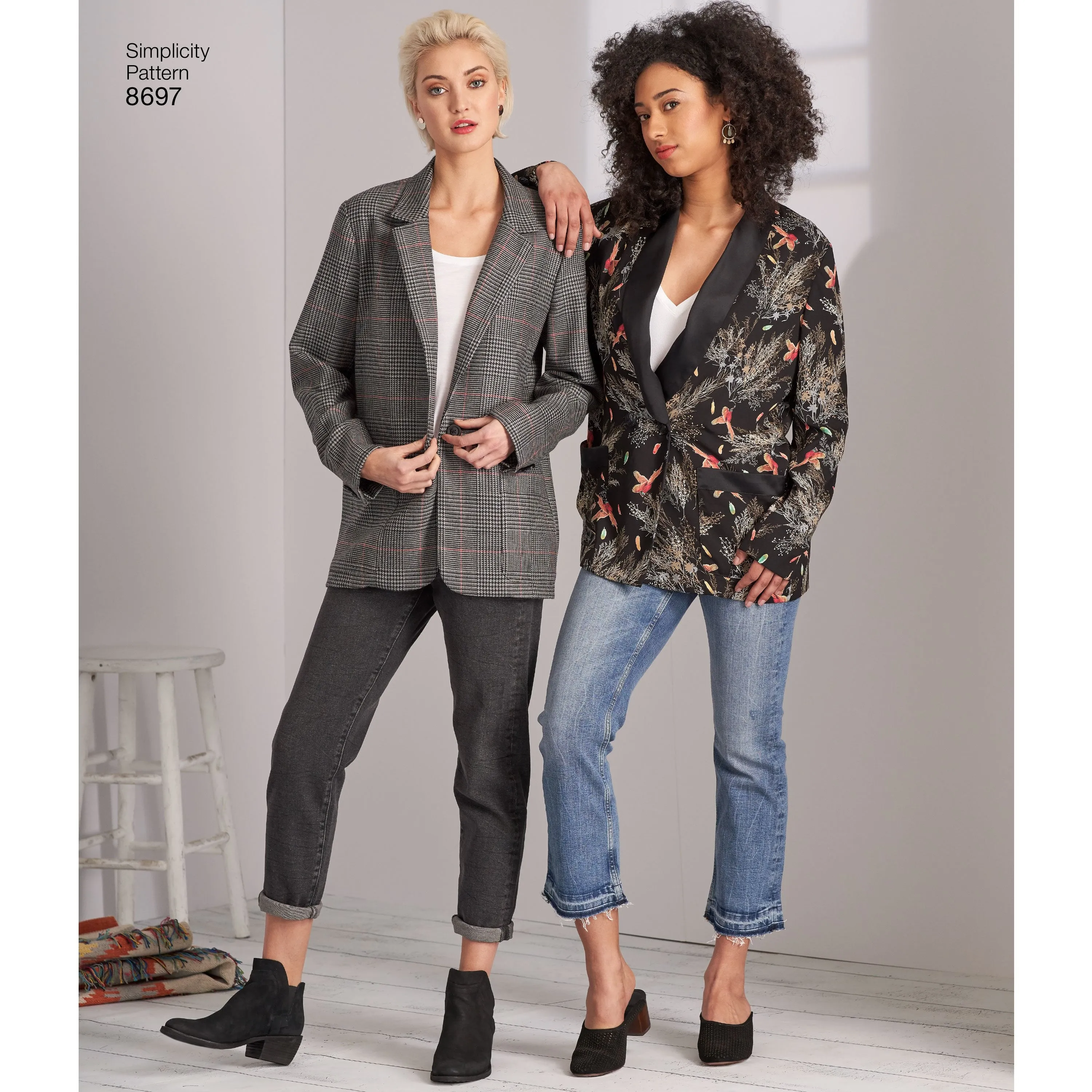 Simplicity Pattern 8697 oversized boyfriend blazers.