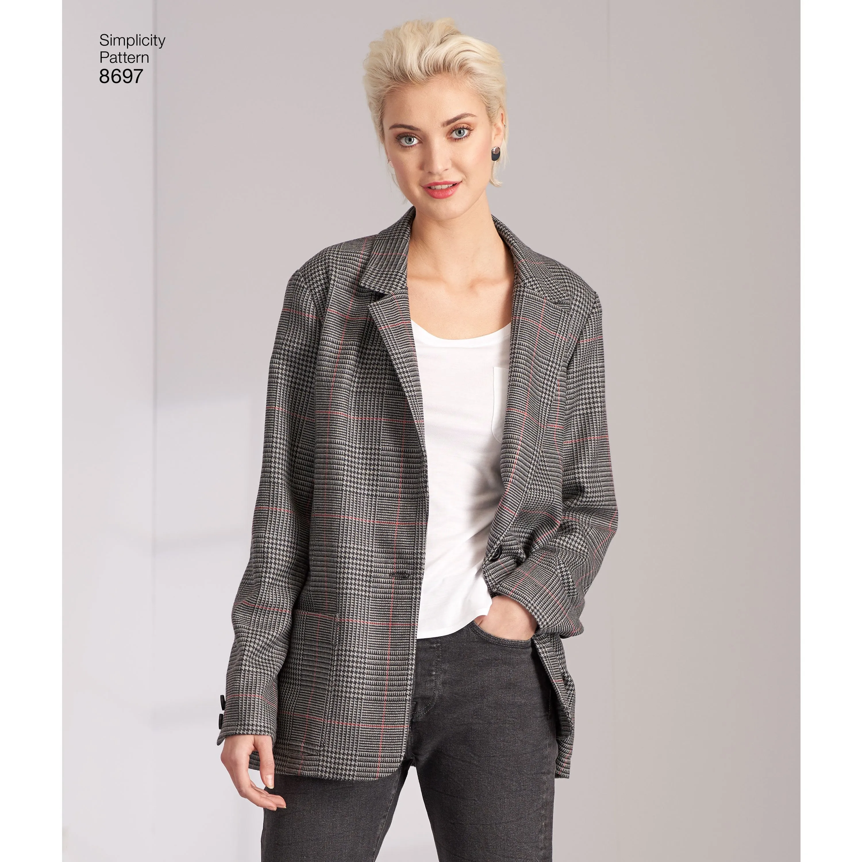 Simplicity Pattern 8697 oversized boyfriend blazers.