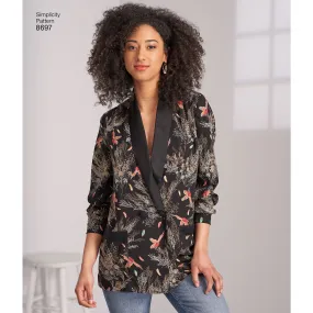 Simplicity Pattern 8697 oversized boyfriend blazers.