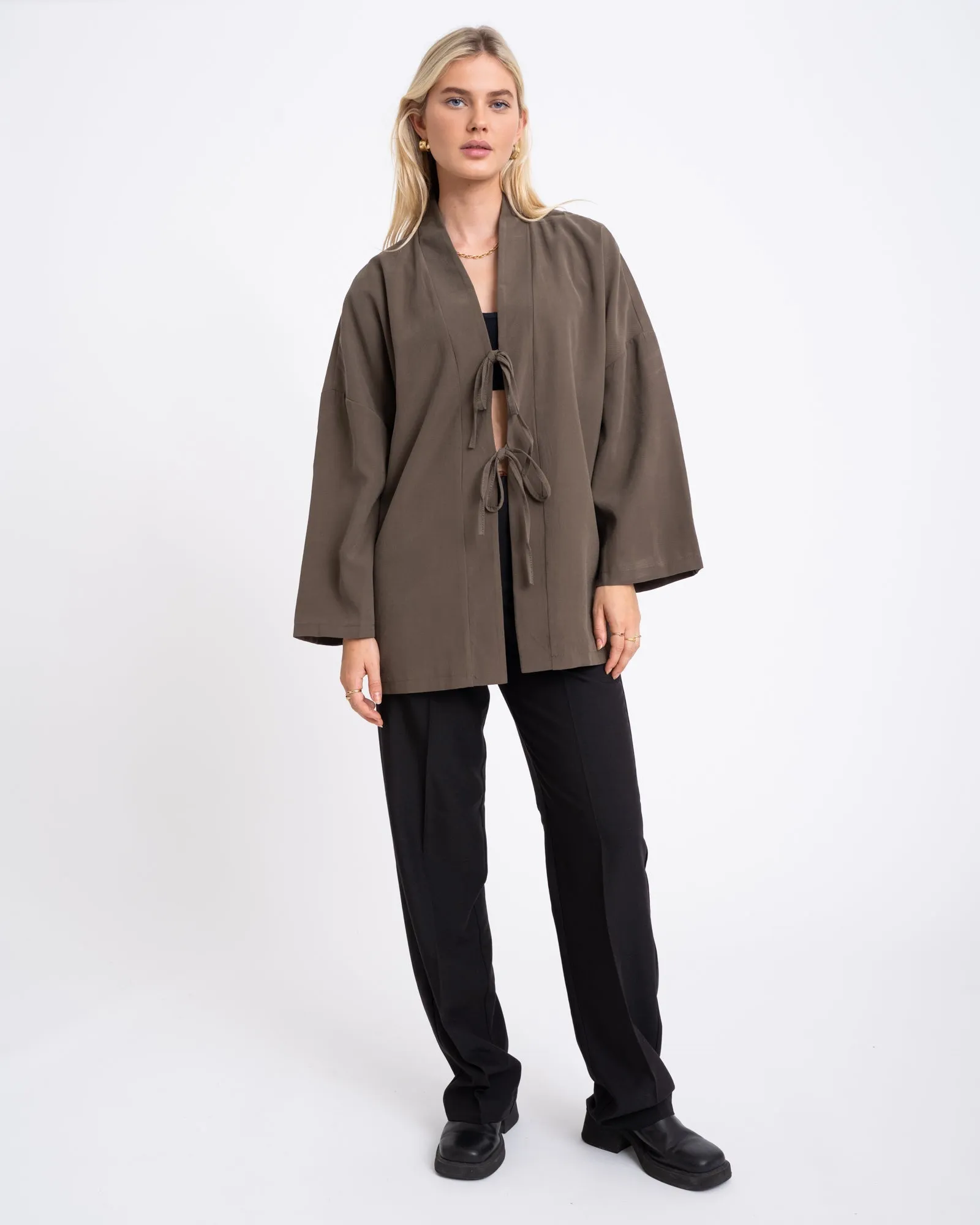 TILTIL Tencel Claire Kimono Army Green