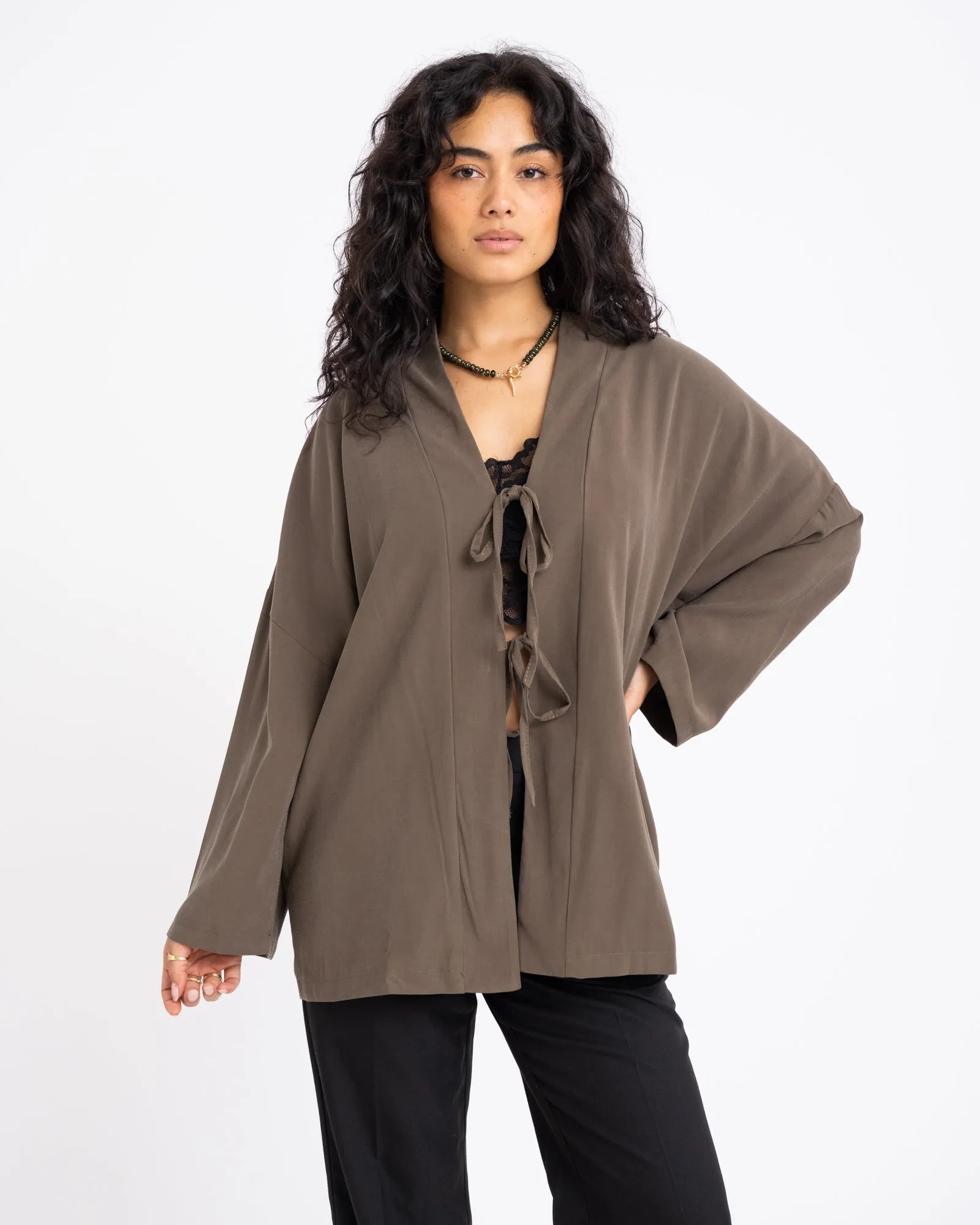 TILTIL Tencel Claire Kimono Army Green