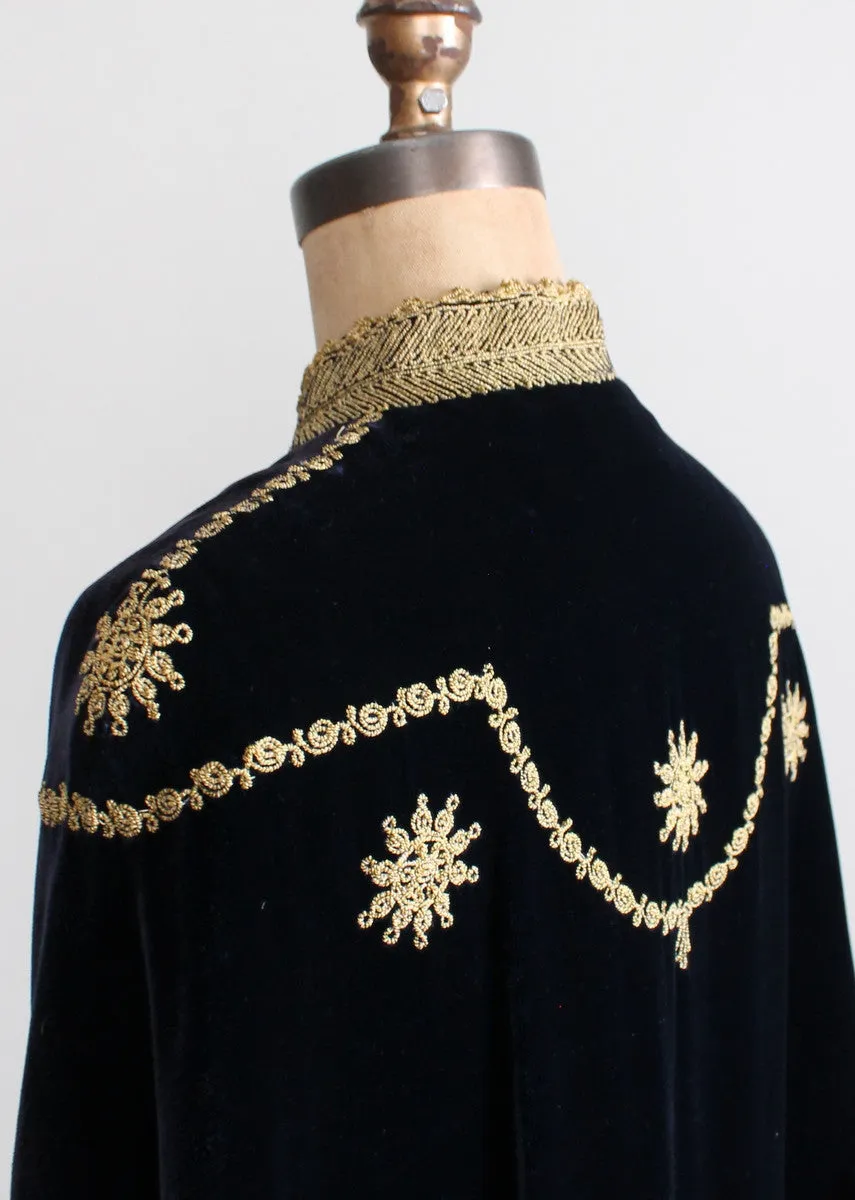 Vintage 1930s Embroidered Velvet Palestinian Wedding Cape