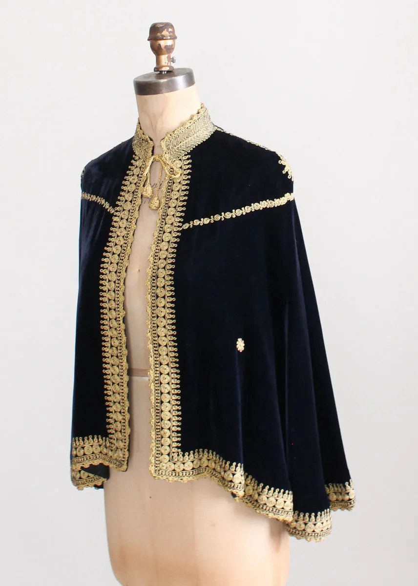 Vintage 1930s Embroidered Velvet Palestinian Wedding Cape